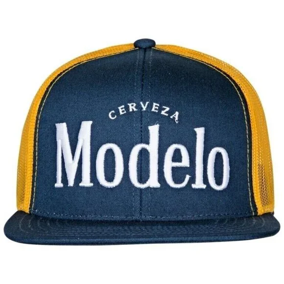 Modelo Especial Cerveza Logo Snapback Hat Blue Trucker Mesh - Picture 3 of 3